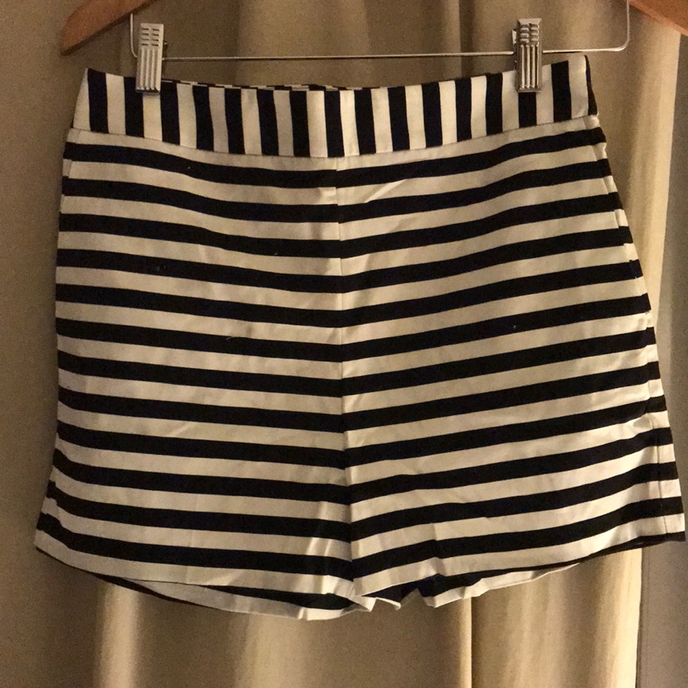 Express striped high waisted shorts